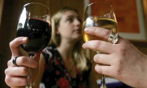 Women drinking wine